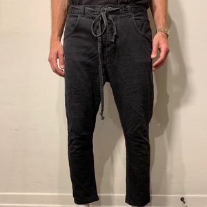 L'equip drop crotch jeans, high-end LA designer